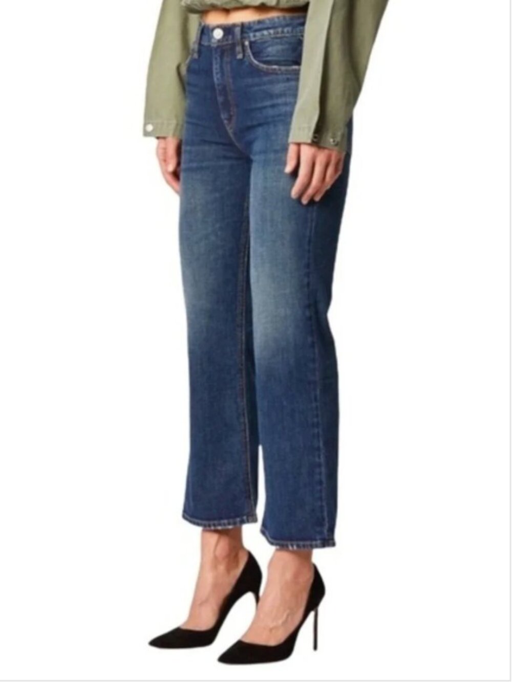 Hudson Jeans Women’s Cropped Dark Indigo Straight Leg Jeans